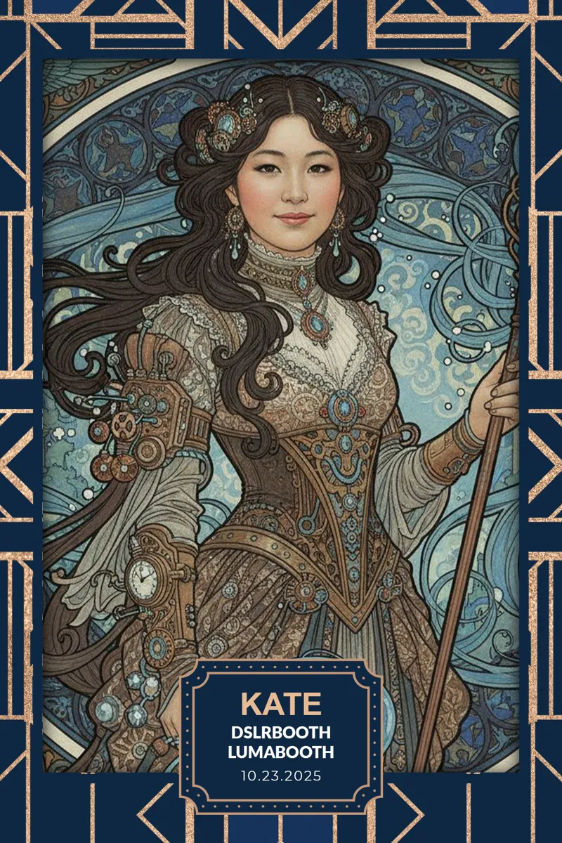 Retrato creado con IA — Art nouveau