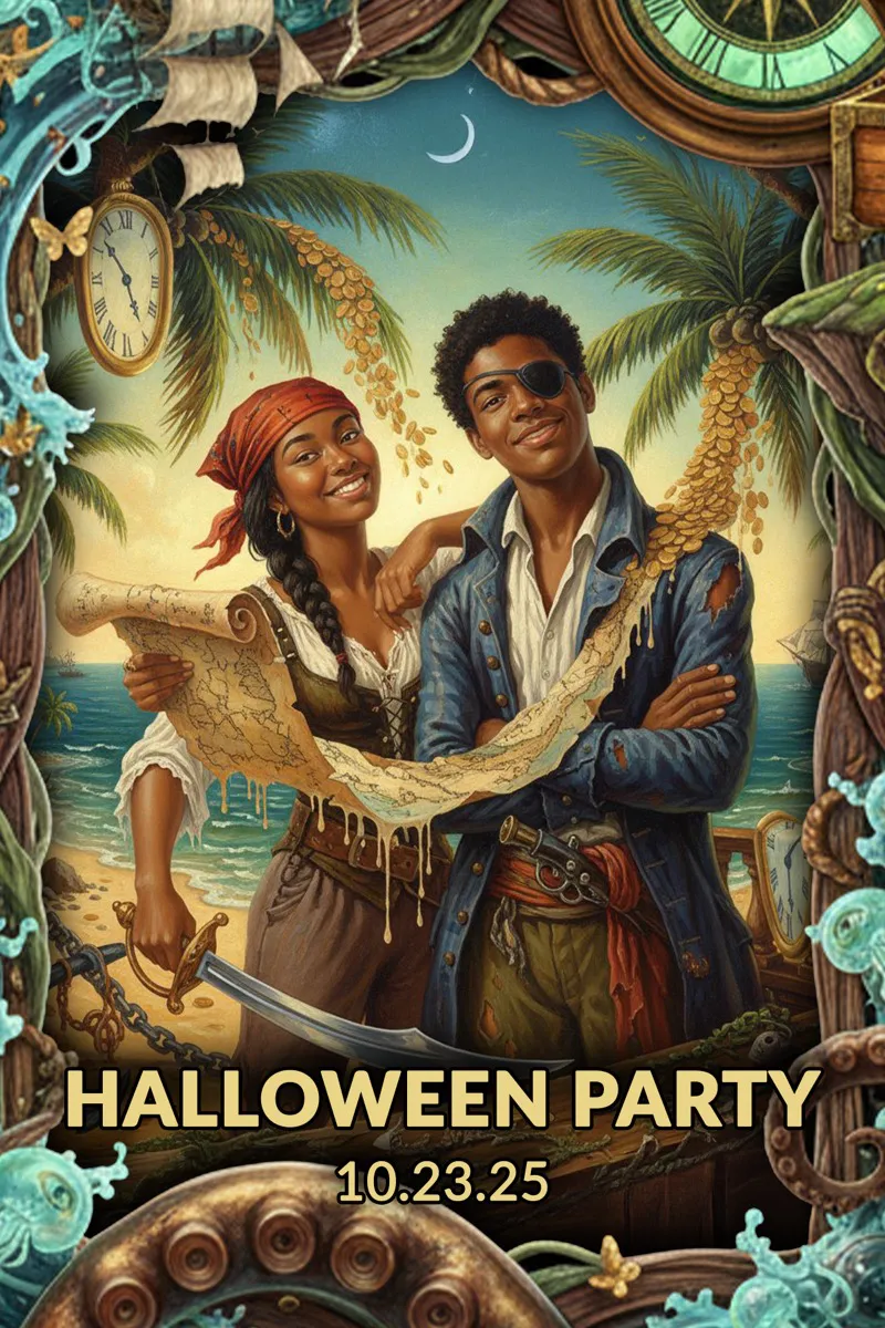 Retrato creado con IA — Piratas